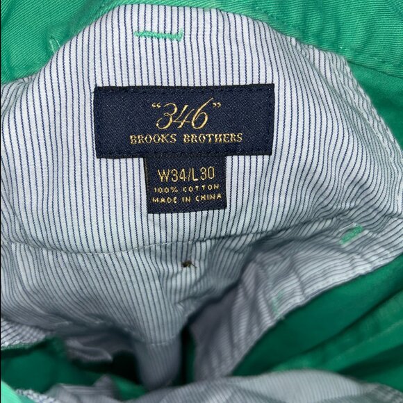 Brooks Brothers 346 EUC green chinos - 34W/30L - $129 MSRP - Picture 3 of 6